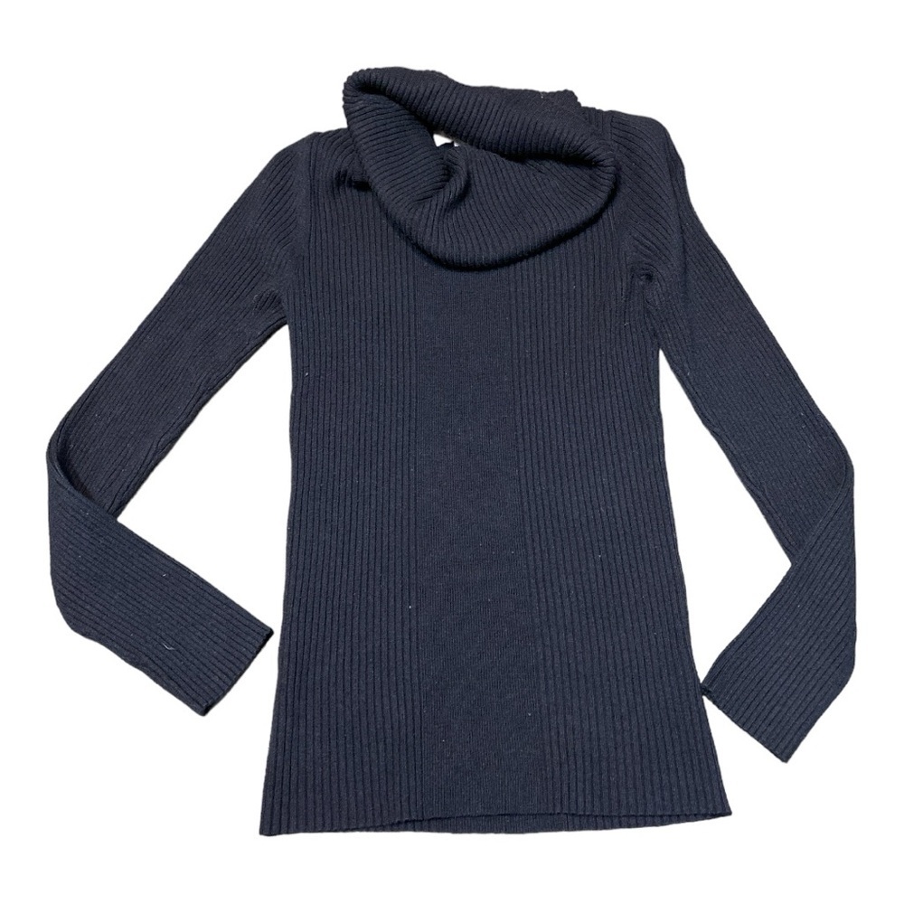 Dressbarn jet black cowl sweater 82% rayon 18% nylon stretchy small